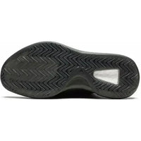 Black triple-black outsole of the Adidas Yeezy QNTM Onyx with a wavy tread pattern and visible white cushioning.