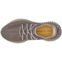 Top view of adidas Yeezy Boost 350 V2 Mono Mist in brown monofilament mesh with matching laces and yellow insole.