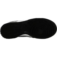 Black rubber outsole of a Nike Dunk Low Next Nature Panda sneaker featuring a classic pivot circle tread pattern.