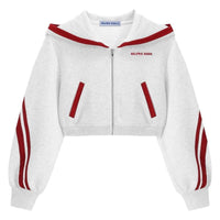 Aelfric Eden Cropped Contrast Stripe Zip Up Hoodie