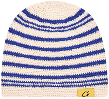 Corteiz Crochet Beanie Striped Blue