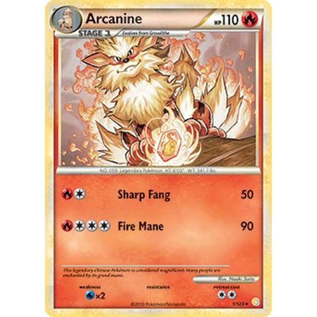 Arcanine - 1/123 (HeartGold & SoulSilver)