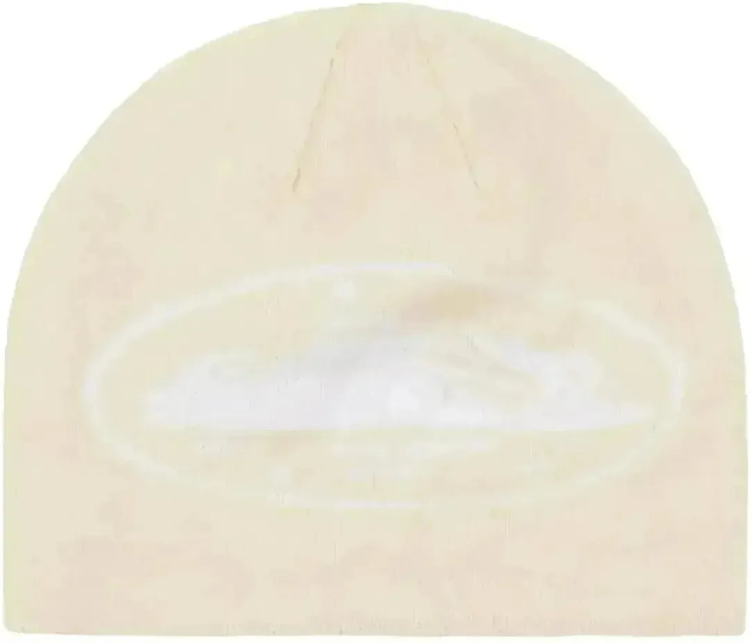 Corteiz Alcatraz Skully Cream Beanie