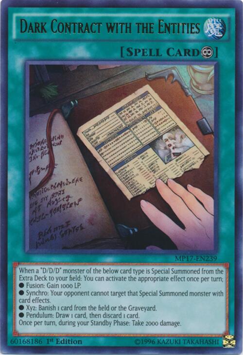 Dark Contract with the Entities