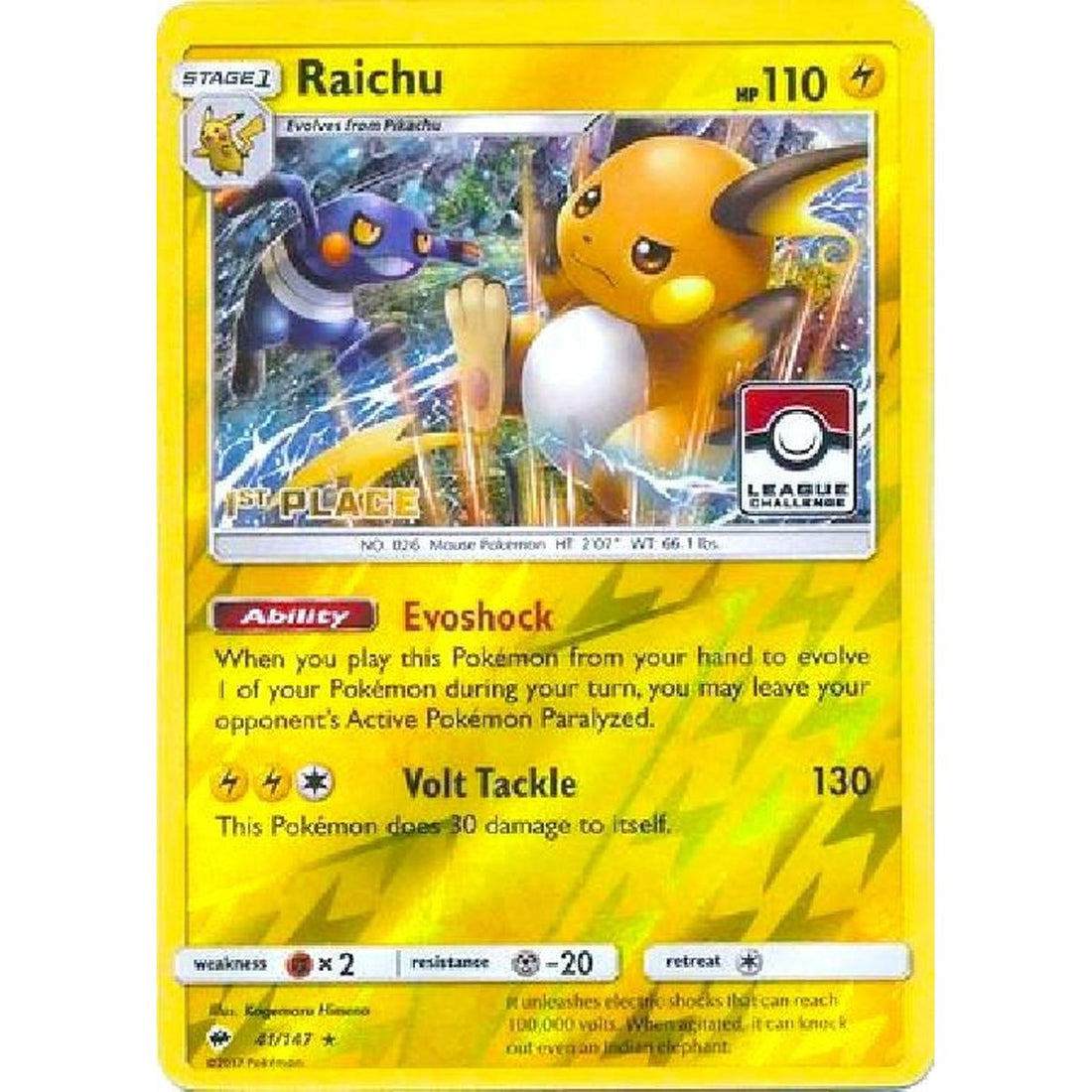 Raichu - 41/147 (League Challenge) [1st Place]