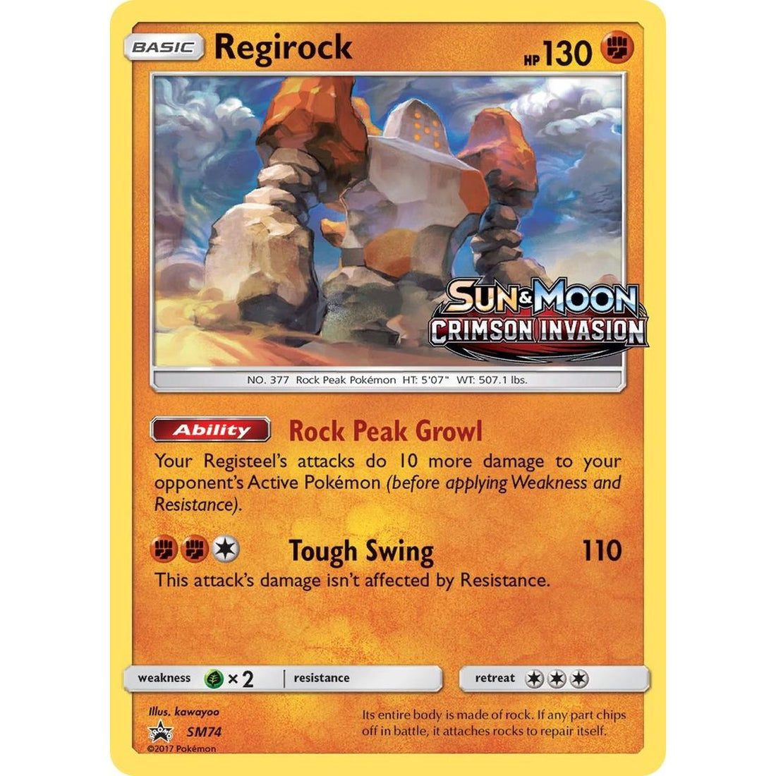 Regirock - SM74 (Prerelease)