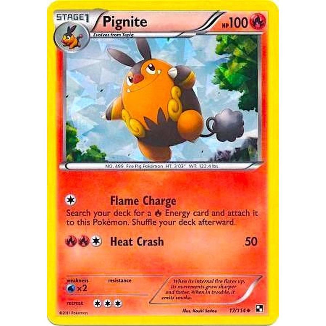 Pignite - 17/114 (Cracked Ice Holo)