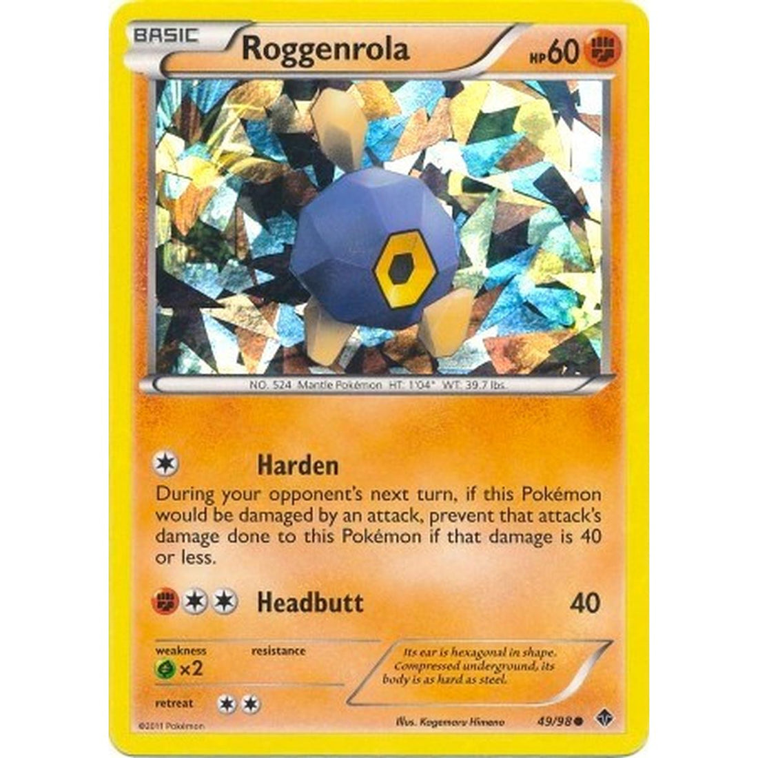 Roggenrola - 49/98 (Cracked Ice Holo)