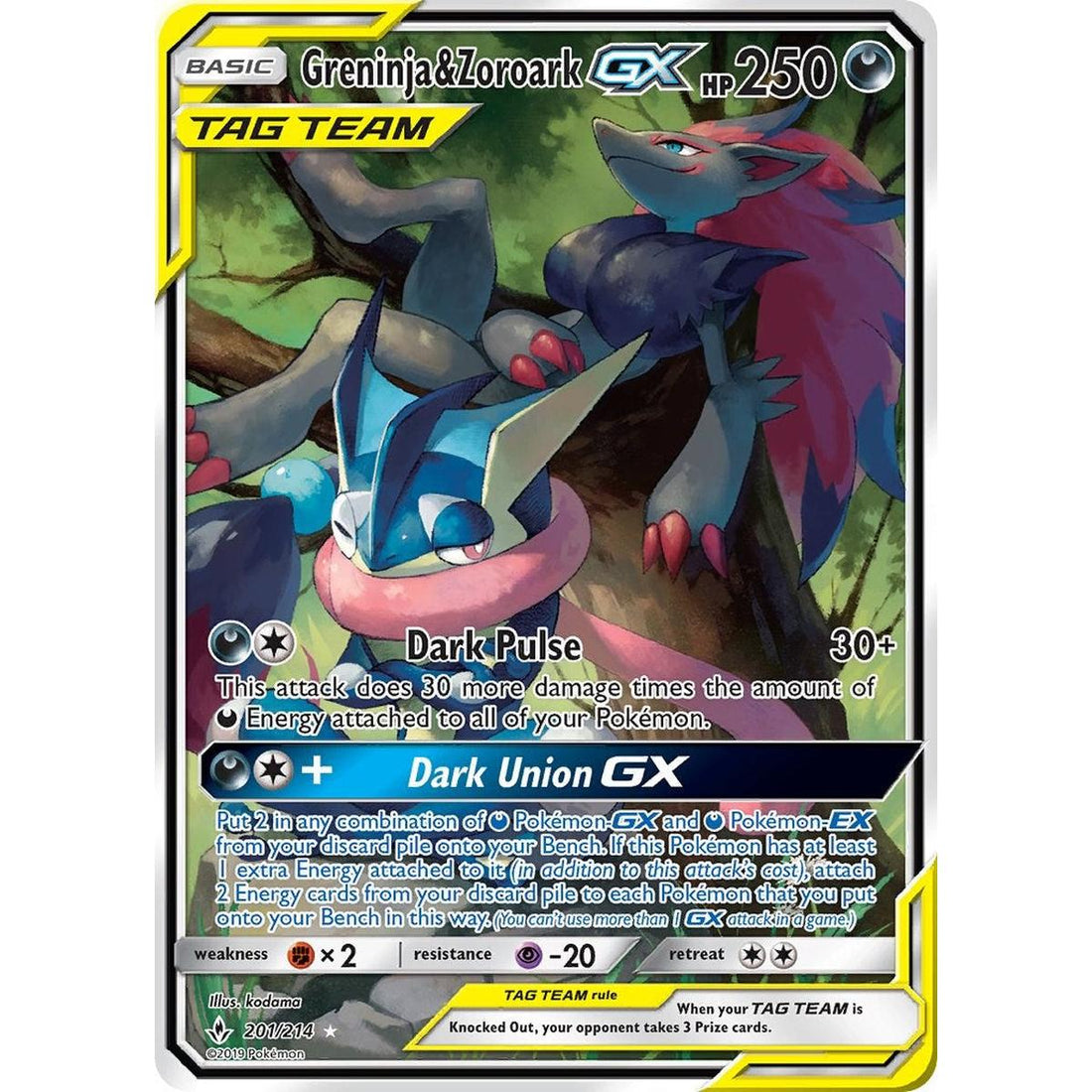 Greninja & Zoroark GX (201) (Alternate Full Art)