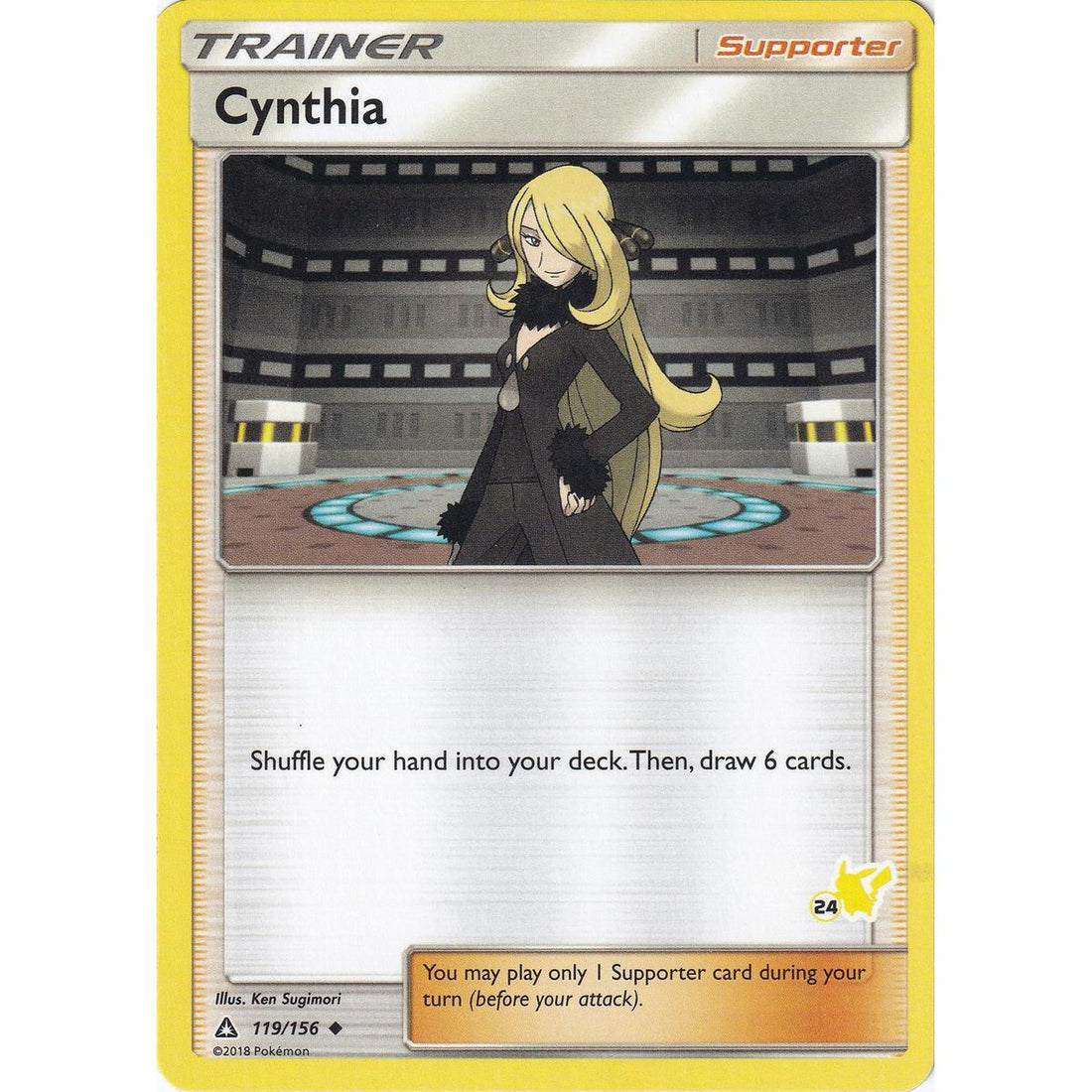 Cynthia - 119/156 (#24 Pikachu Stamped)