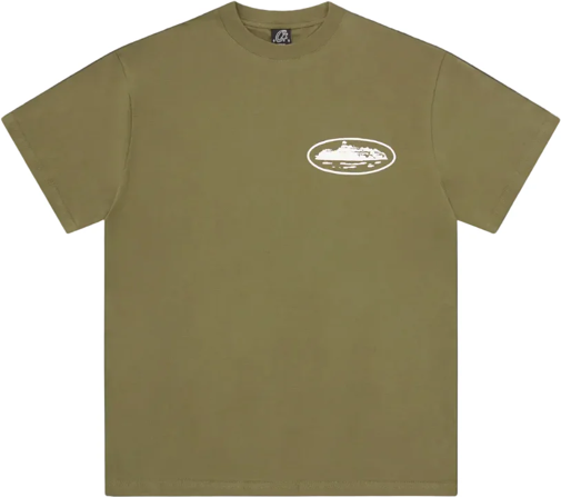 Corteiz Island Puff Print Tee Olive