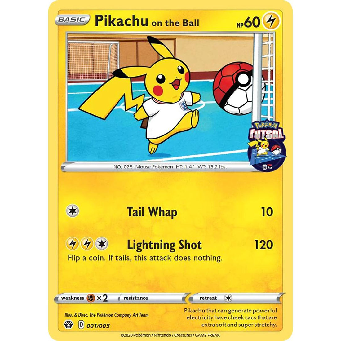 Pikachu on the Ball - 001/005 (Pokemon Futsal)