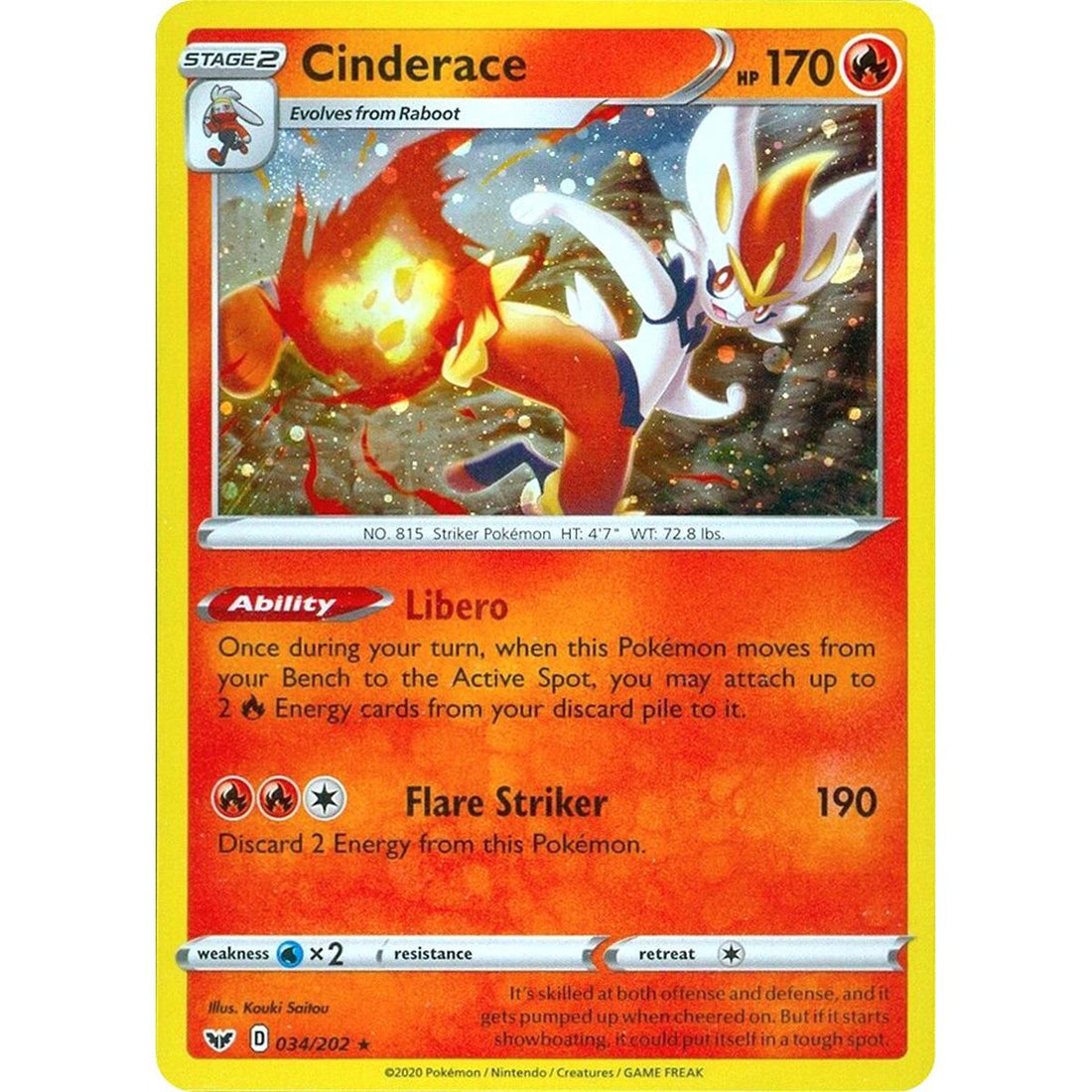 Cinderace - 034/202 (Cosmos Holo)