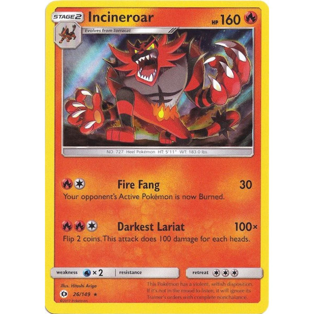 Incineroar - 26/149 (Water Web Holo)