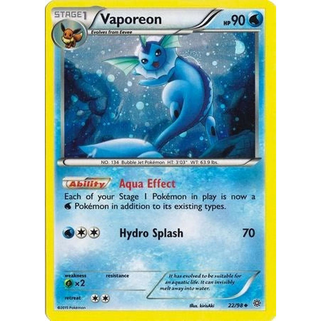 Vaporeon - 22/98 (Cosmos Holo)