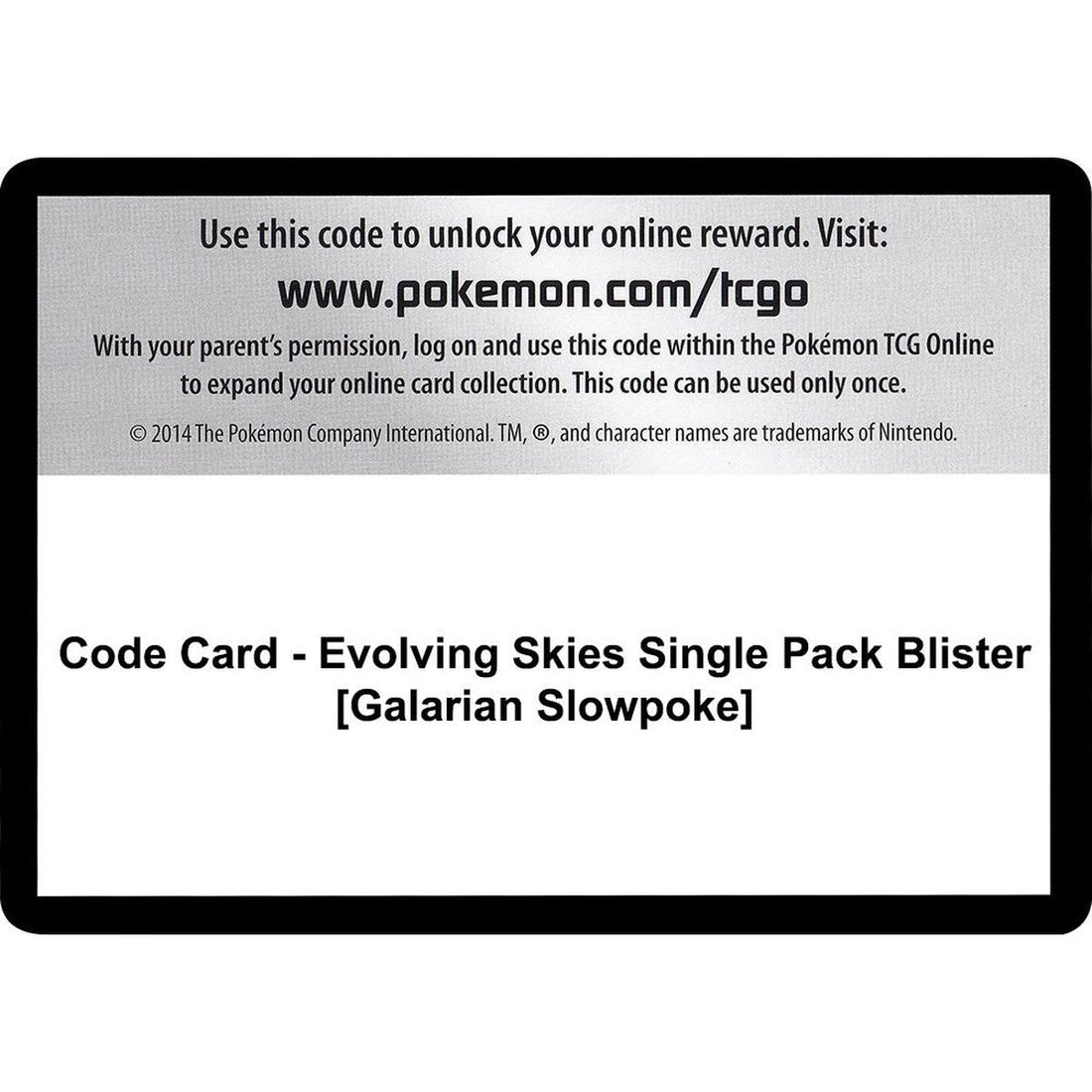 Code Card - Evolving Skies Single Pack Blister [Galarian Slowpoke]