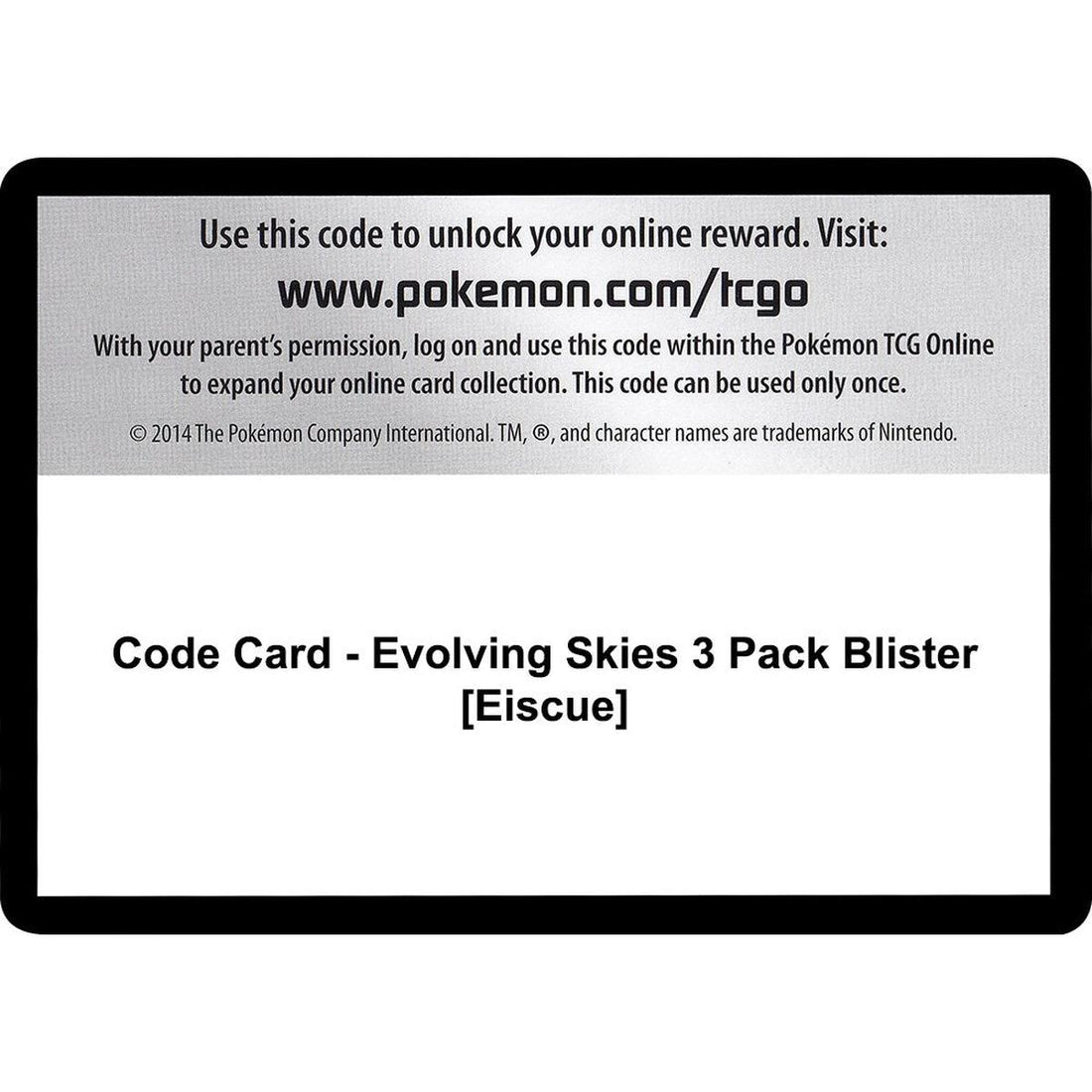 Code Card - Evolving Skies 3 Pack Blister [Eiscue]