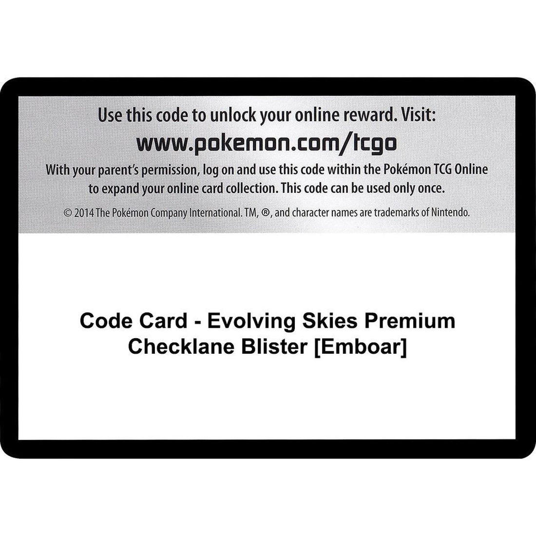 Code Card - Evolving Skies Premium Checklane Blister [Emboar]