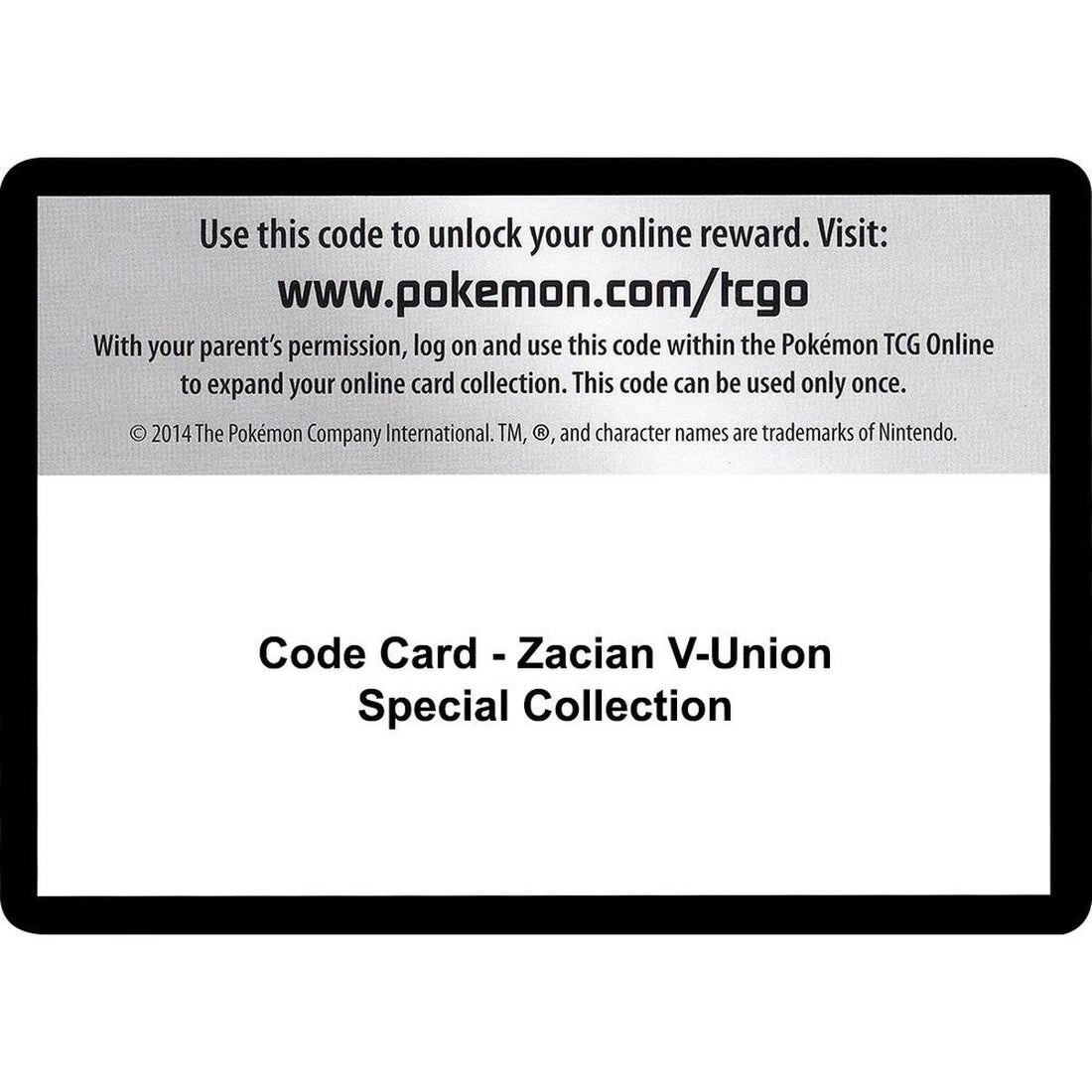 Code Card - Zacian V-UNION Special Collection