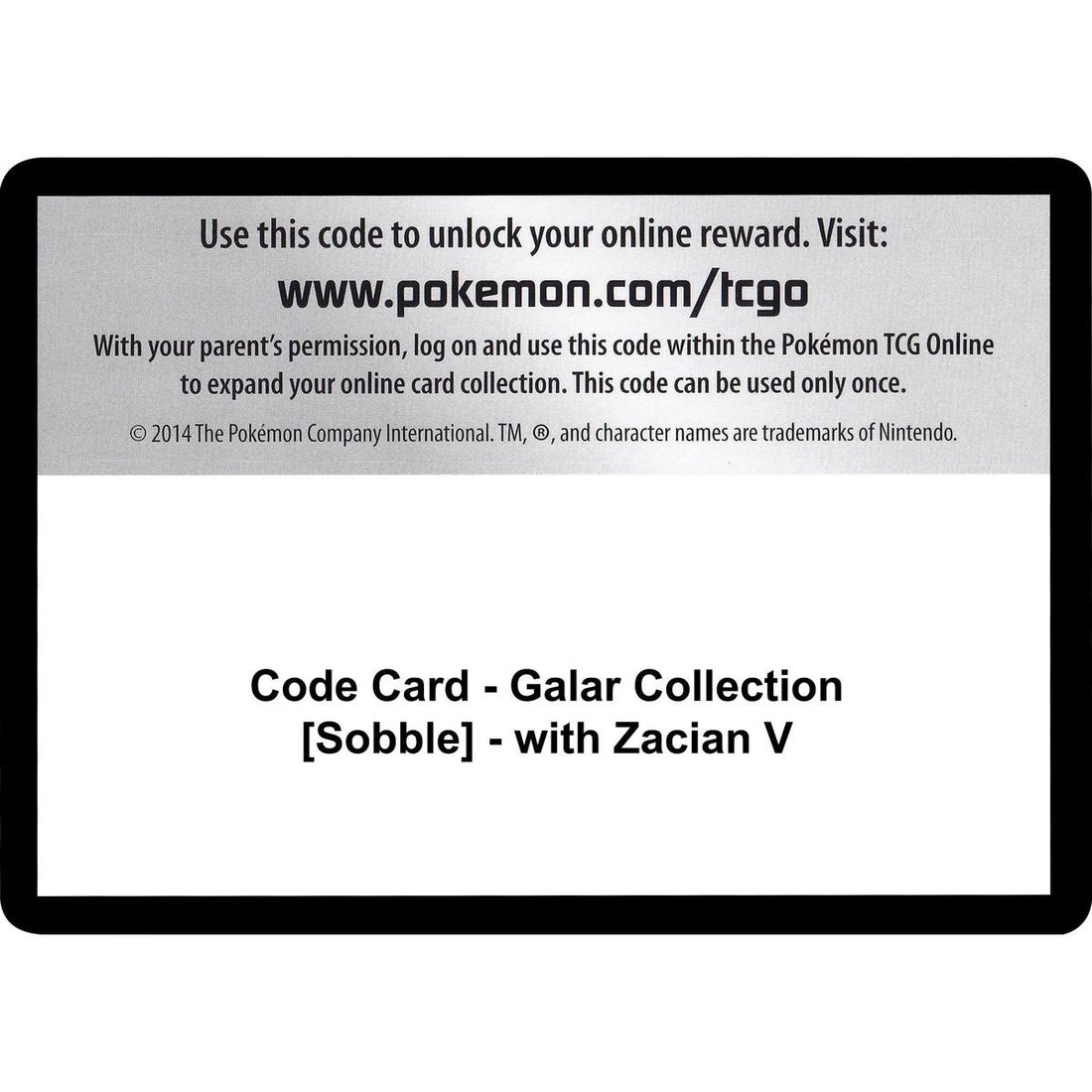 Code Card - Galar Collection [Sobble] - with Zacian V