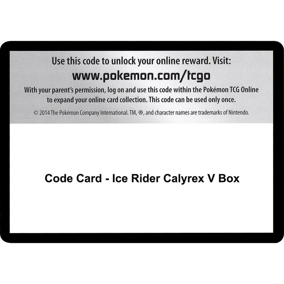Code Card - Ice Rider Calyrex V Box