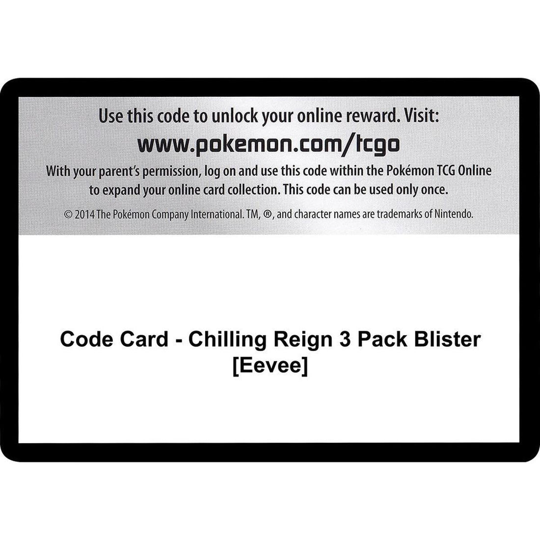 Code Card - Chilling Reign 3 Pack Blister [Eevee]