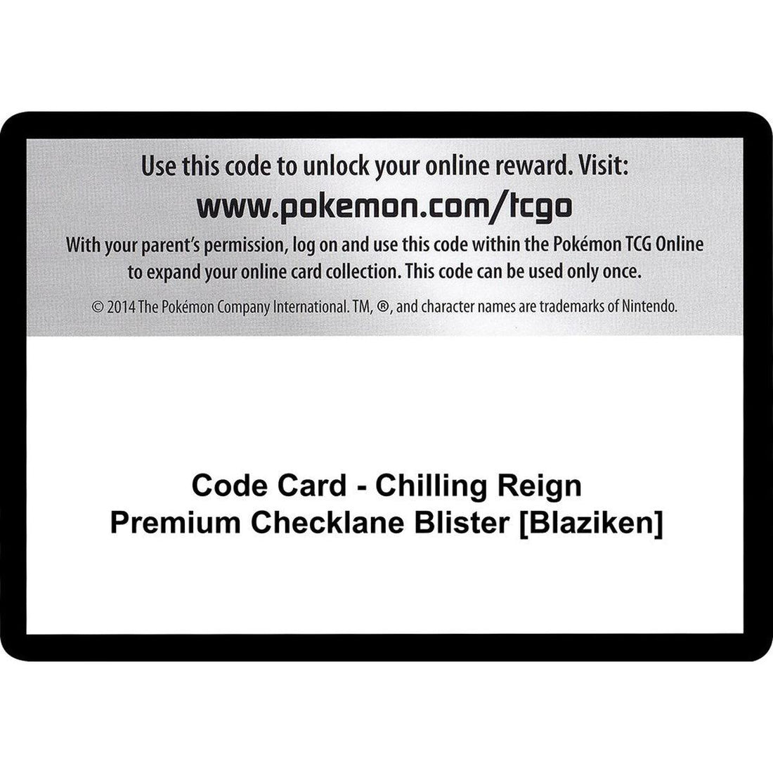 Code Card - Chilling Reign Premium Checklane Blister [Blaziken]