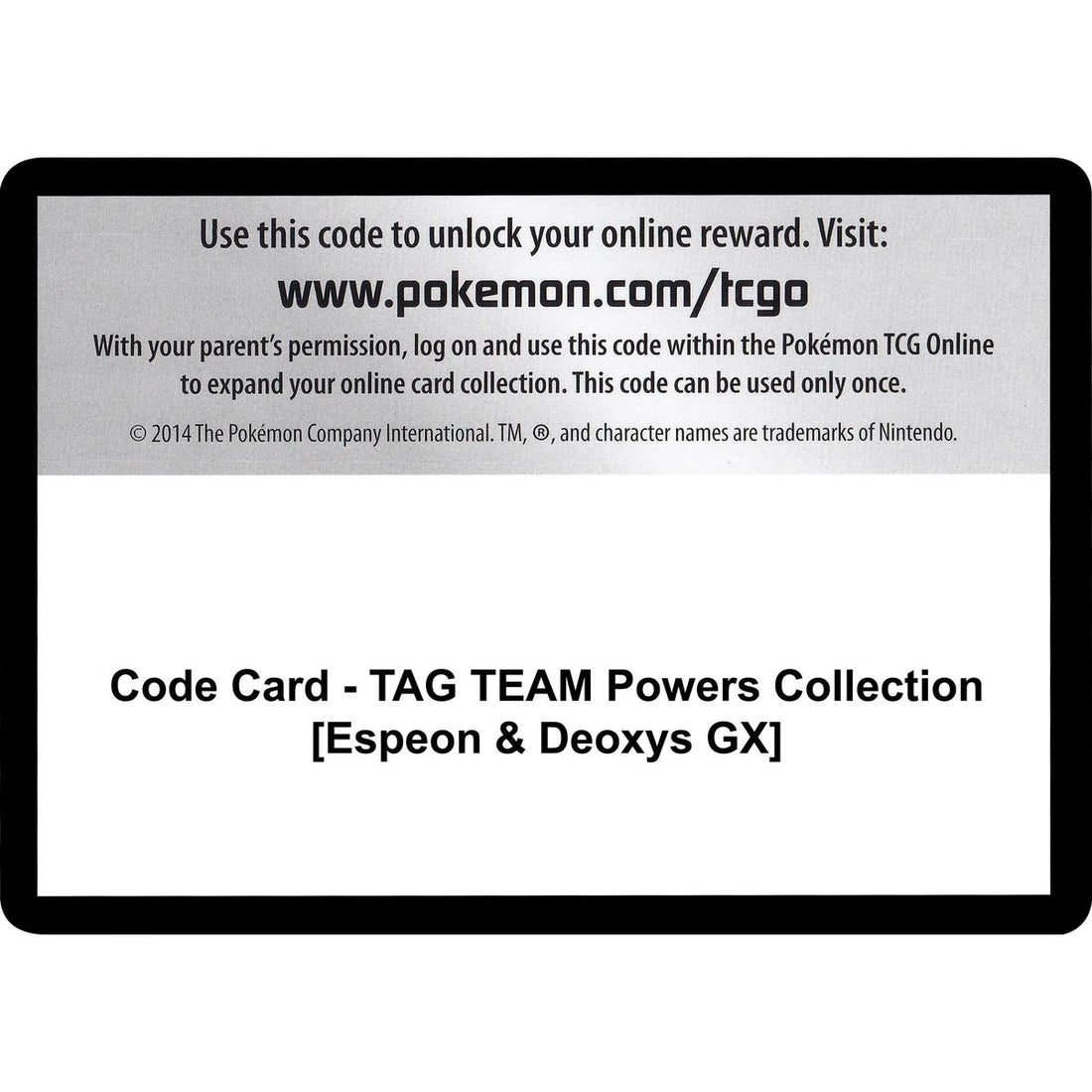 Code Card - TAG TEAM Powers Collection [Espeon & Deoxys GX]