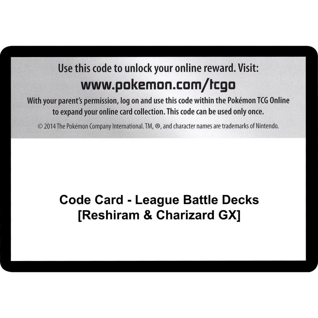 Code Card - League Battle Decks [Reshiram & Charizard GX]