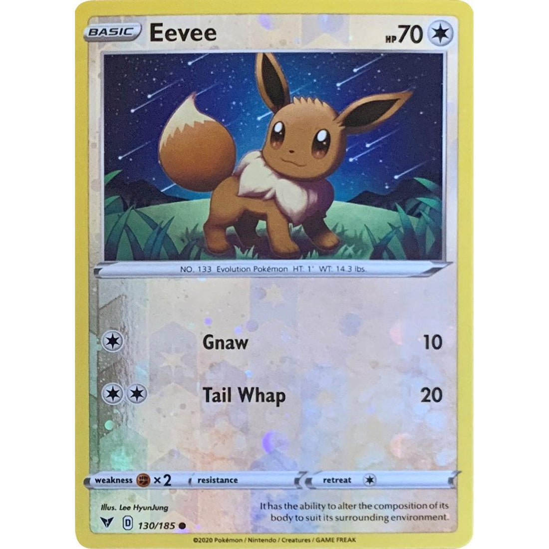 Eevee - 130/185 (Reverse Cosmos Holo)