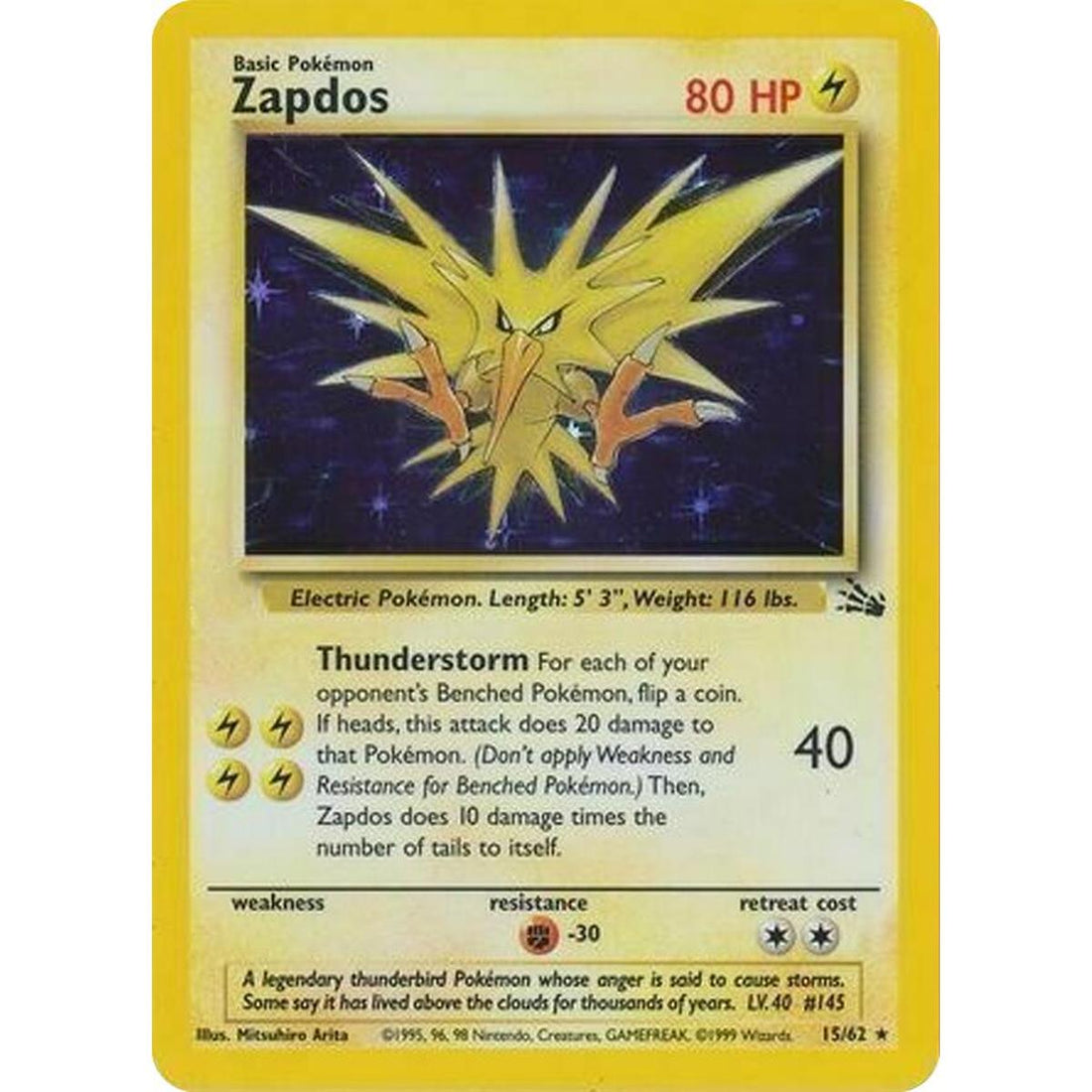 Zapdos - 15/62 (Cosmos Holo)