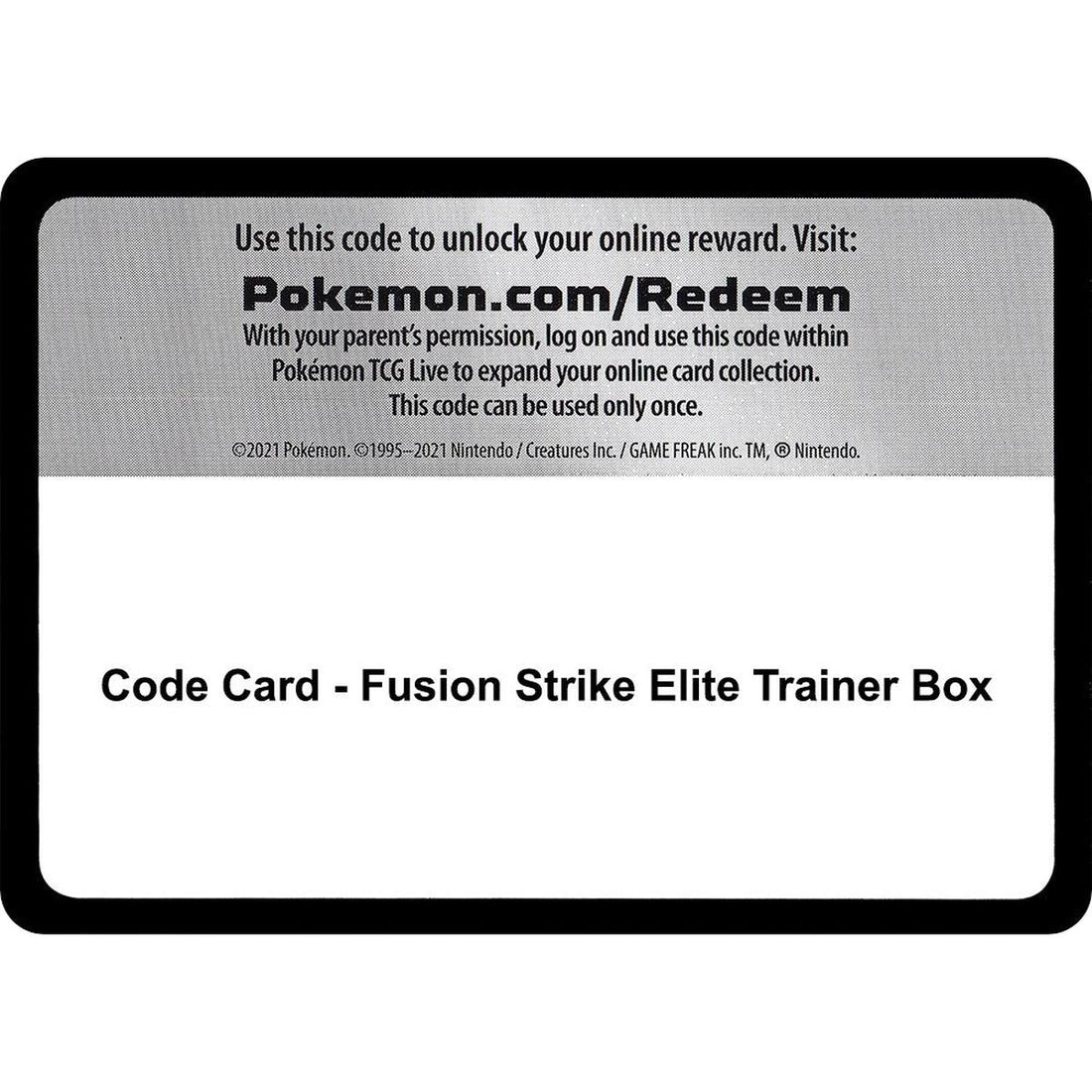 Code Card - Fusion Strike Elite Trainer Box