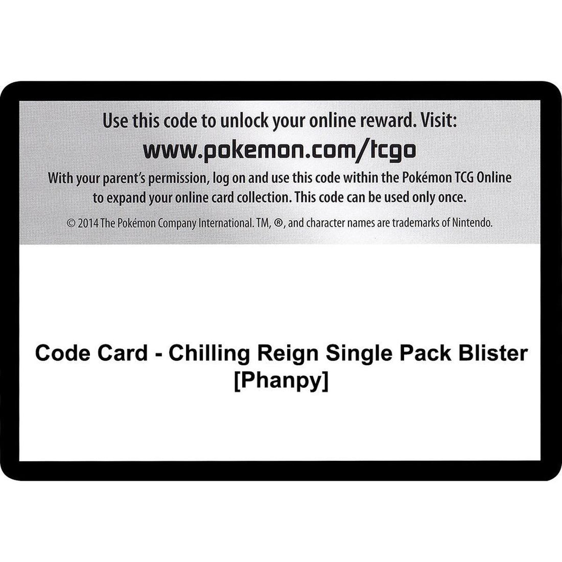 Code Card - Chilling Reign Single Pack Blister [Phanpy]