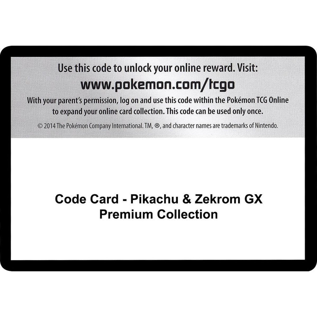 Code Card - Pikachu & Zekrom GX Premium Collection
