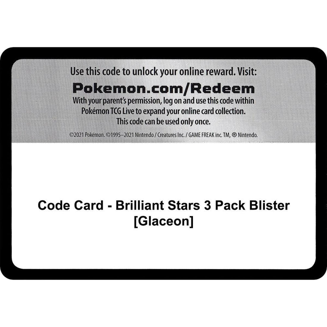 Code Card - Brilliant Stars 3 Pack Blister [Glaceon]