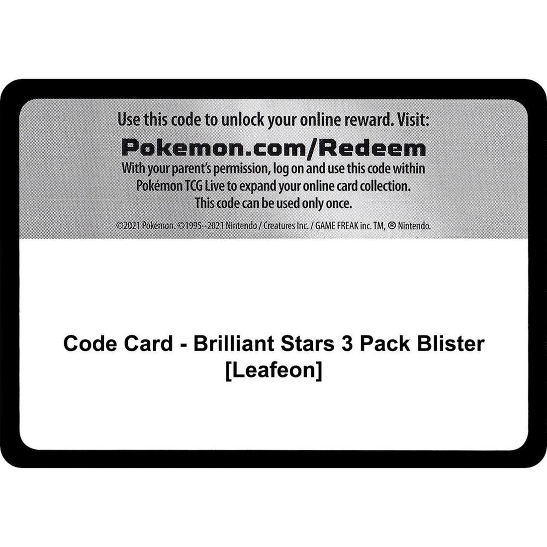 Code Card - Brilliant Stars 3 Pack Blister [Leafeon]