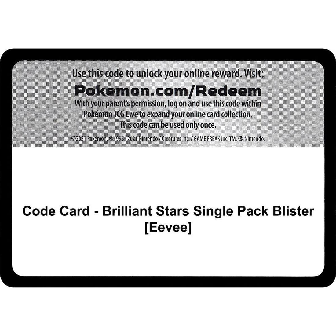 Code Card - Brilliant Stars Single Pack Blister [Eevee]