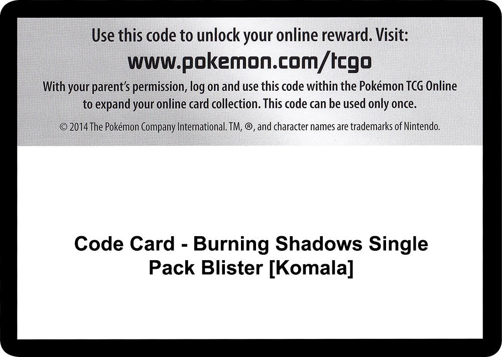 Code Card - Burning Shadows Single Pack Blister [Komala]