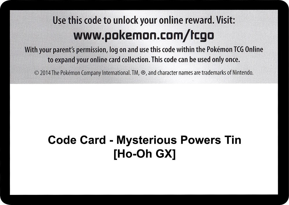 Code Card - Mysterious Powers Tin [Ho-Oh GX]