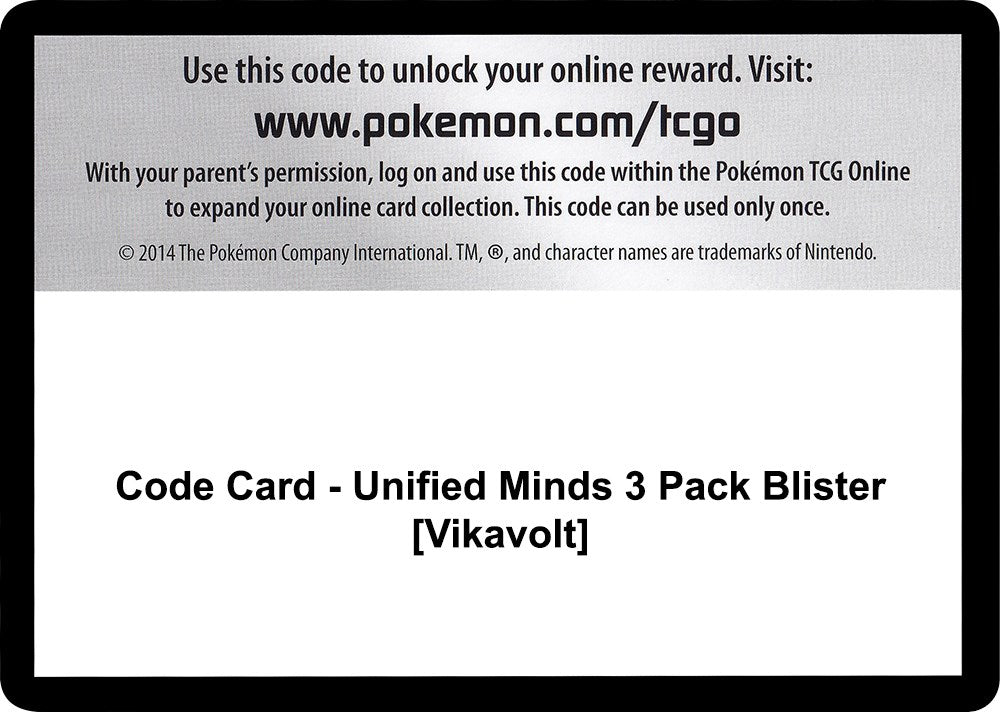 Code Card - Unified Minds 3 Pack Blister [Vikavolt]