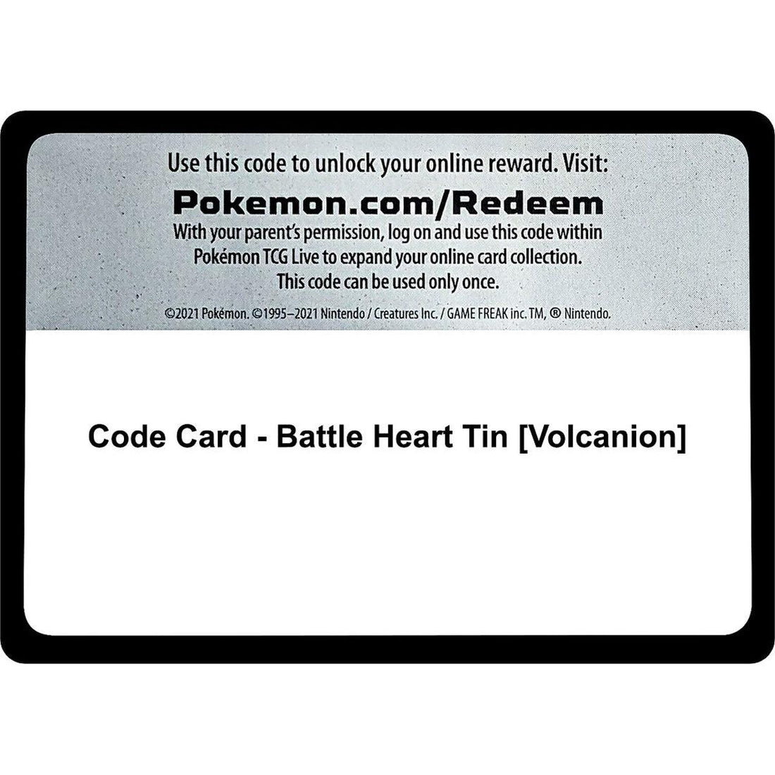 Code Card - Battle Heart Tin [Volcanion]