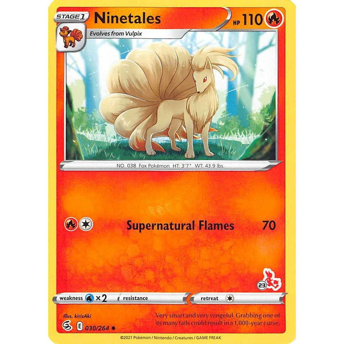 Ninetales - 030/264 (#23 Cinderace Stamped)