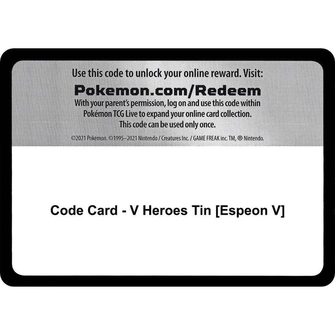Code Card - V Heroes Tin [Espeon V]