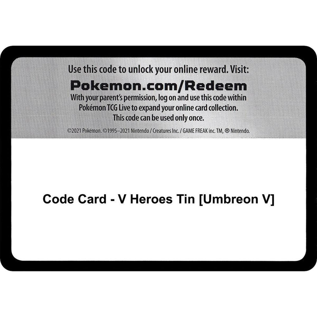 Code Card - V Heroes Tin [Umbreon V]