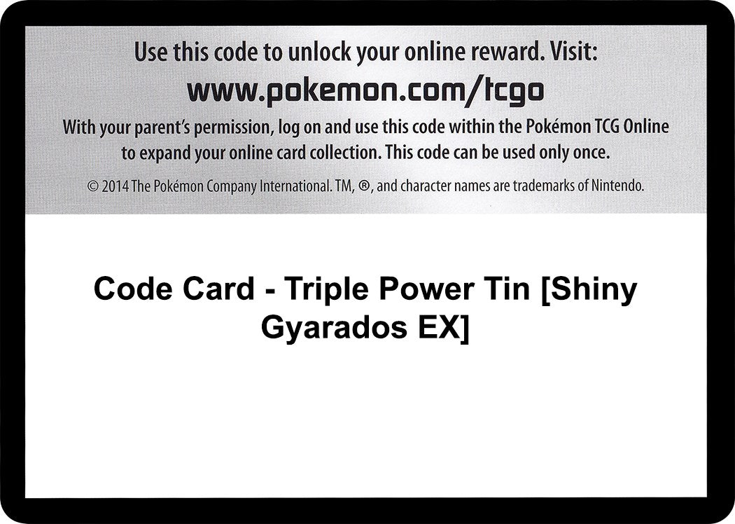 Code Card - Triple Power Tin [Shiny Gyarados EX]