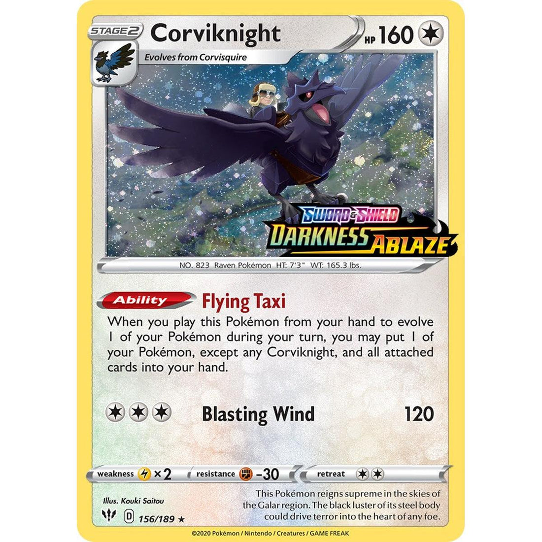 Corviknight - 156/189 (Darkness Ablaze Stamped)