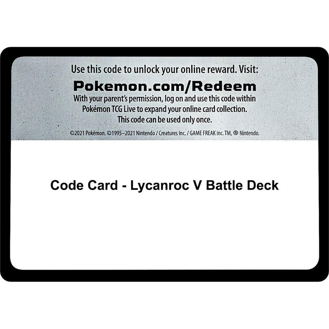 Code Card - Lycanroc V Battle Deck