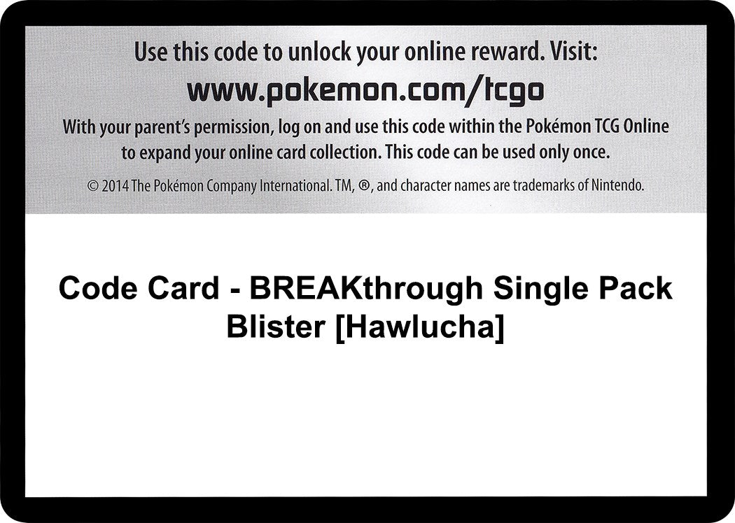 Code Card - BREAKthrough Single Pack Blister [Hawlucha]