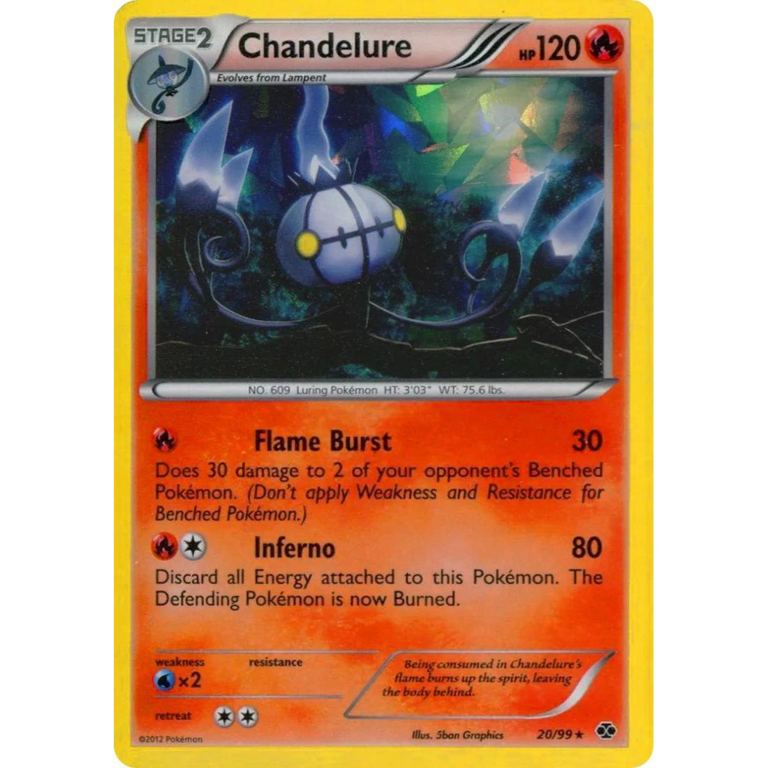 Chandelure - 20/99 (Cracked Ice Holo)