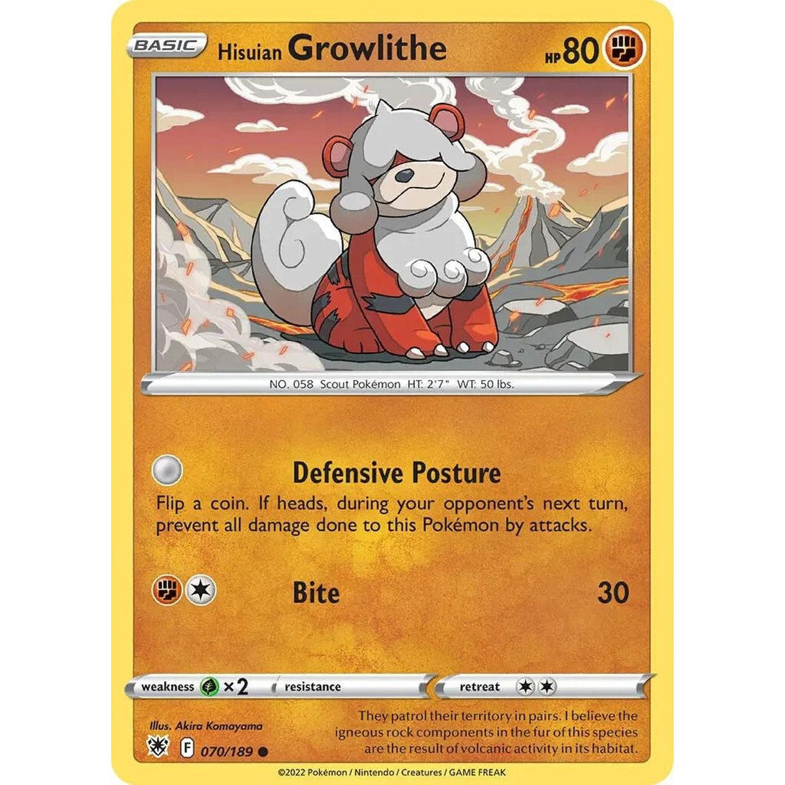 Hisuian Growlithe - 070/189 (Cosmos Holo)